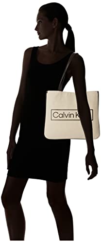 Calvin Klein Tessa Key Item Tote, Natural/Black Combo