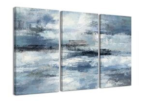 blue and grey wall art-abstract picture 3 piece canvas print wall painting modern artwork canvas wall art for living room home office décor