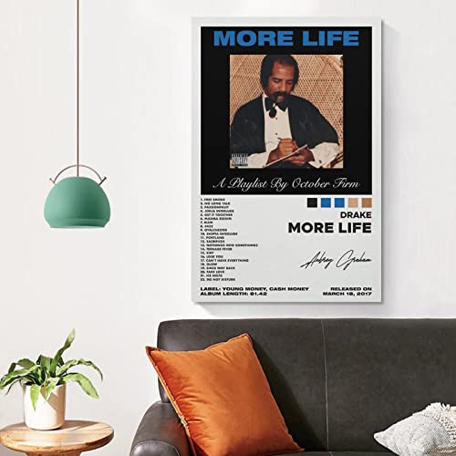 OFITIN More Life Album Cover Music Posters for Room Aesthetic Poster Decorative Painting Canvas Wall Art Living Room Posters Bedroom Painting 12x18inch(30x45cm)