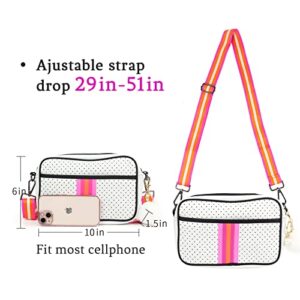 ORAD Crossbody Bags for Women, Neoprene Bag Crossbody Purse with Pompon Ladies Crossbody Purses (White)