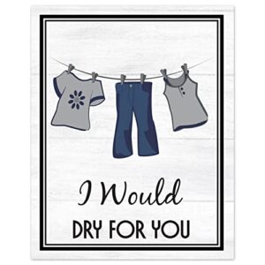 A LuxeHome Royal Navy Blue Gray White Retro Vintage Inspirational Laundry Room 70s 80s Music Song Gifts Rustic Modern Farmhouse Country Home Funny Sayings Quotes Unframed 8”x10”, 8 x 10 Inch