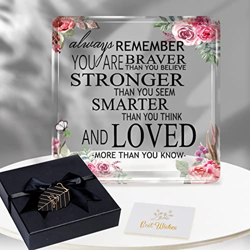 AerWo Inspirational Gifts for Her Him, Motivational Quotes Desk Decor Gifts for Birthday & Graduation, Positive Plaque for Home Office