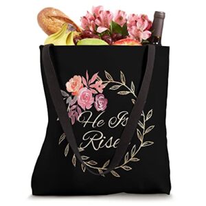 He Is Risen T Religious Easter T He Is Risen Graphic Tee Tote Bag