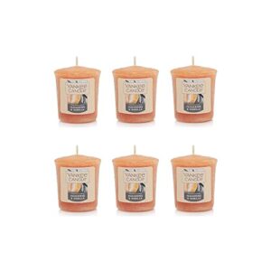 yankee candle lot of 6 tangerine & vanilla sampler votive candles 1.75 oz each