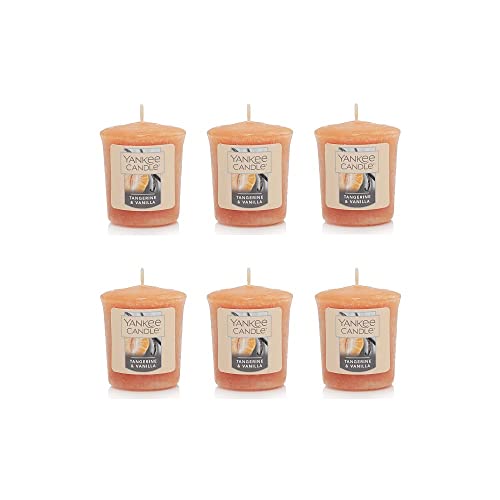 Yankee Candle Lot of 6 Tangerine & Vanilla Sampler Votive Candles 1.75 oz Each