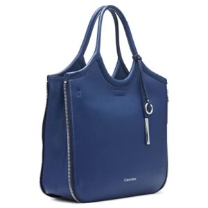 Calvin Klein Gabrianna Novelty Slim Side Zip Tote, Medieval Blue