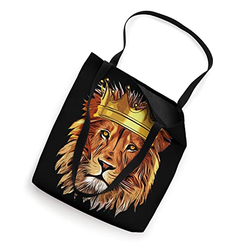 Lion Gifts For Girls Men Kids Large Lion Head Crown Art Tote Bag