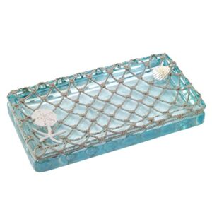 avanti linens – decorative tray, resin countertop organizer, beach inspired bathroom accessories (seaglass collection)