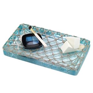 Avanti Linens - Decorative Tray, Resin Countertop Organizer, Beach Inspired Bathroom Accessories (Seaglass Collection)