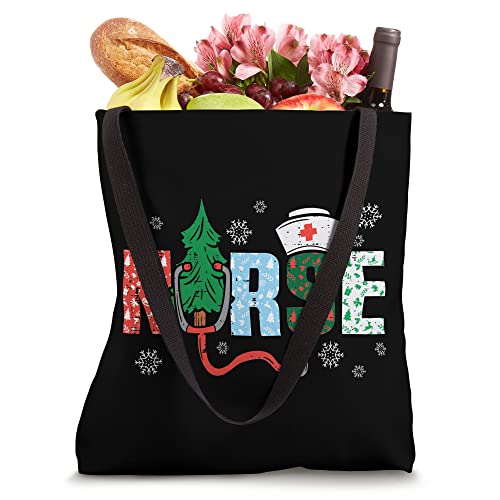 Nurse Christmas Tree Nurses Xmas Pajamas PJs RN ER Men Women Tote Bag