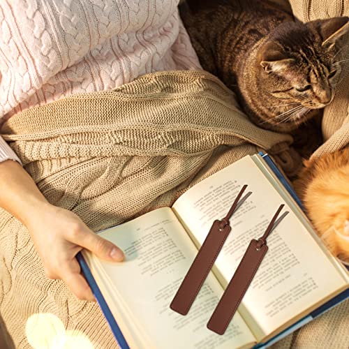 80 Pieces Brown Leather Bookmarks Handmade Genuine Leather Page Markers Personalized Leather Bookmarks for Book Reading Bookworm Book Lovers Readers Writers Accessories