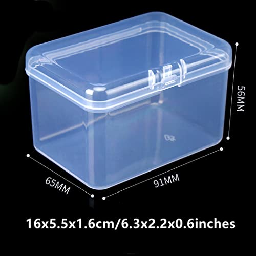 Transparent Plastic Organizer Storage Box with Hinged Lids, 3.6x2.6x2.2inches Storage Containers for Tool Accessories, Small Items and Other Craft Projects