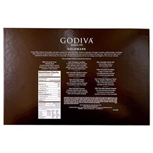 Godiva Chocolatier Goldmark Assorted Chocolates, Classic Gold Ribbon, Great for Gifts, Gourmet Chocolate Gift Box (27 Count), 303 grams