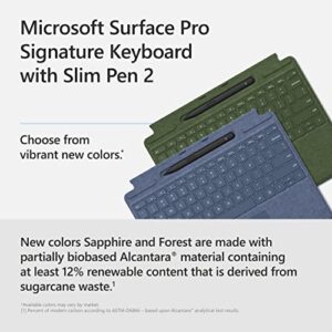 Microsoft Surface Pro Signature Keyboard with Slim Pen 2 Bundle, Forest Colour Keyboard