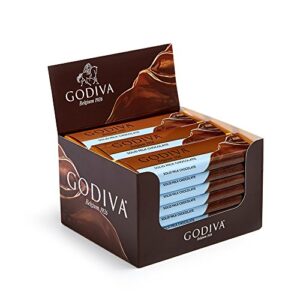 godiva chocolatier belgium milk chocolate bar gift, bulk chocolate, chocolate candy bar, 24 pc.