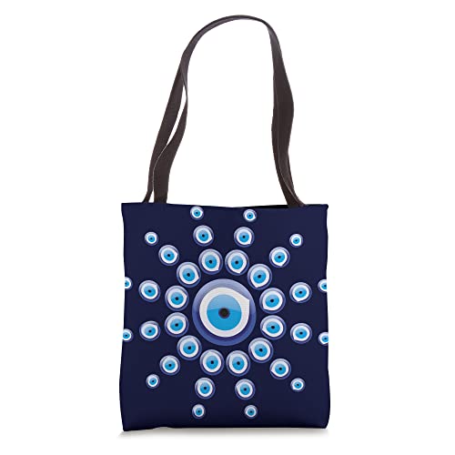 Blue Evil Eye Greek Symbol Talisman Protection Against Evil Tote Bag