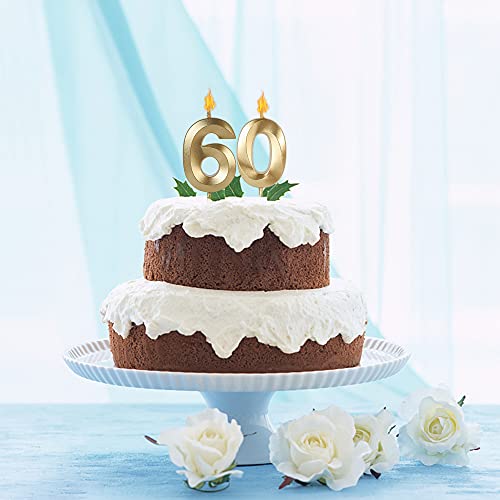 Gold 39th & 93rd Birthday Candles for Cakes, Number 39 93 Candle Cake Topper for Party Anniversary Wedding Celebration Decoration