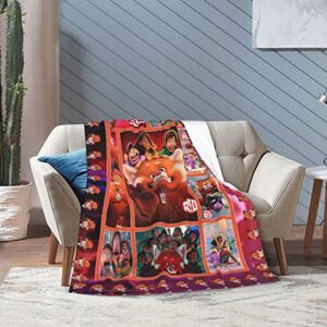 Anime Panda Red Blanket Ultra Soft Throw Blanket for Couch Sofa Bed for Adults Kids 50"X40"