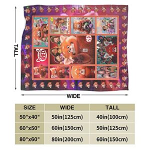 Anime Panda Red Blanket Ultra Soft Throw Blanket for Couch Sofa Bed for Adults Kids 50"X40"