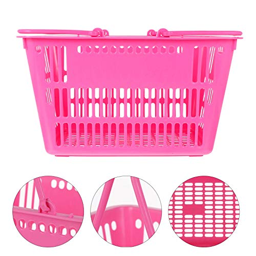 POPETPOP Shopping Basket, Grocery Baskets With Handles, Shelf Baskets, Merchandise Storage Basket Stackable Basket Set with Handles for Shop Home Storage, Shopping Baskets for Retail Store