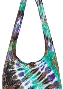 TIE DYE Bohemian Hipster Hobo Boho Hippie Crossbody Bag Purse White Tone 39" (W412)