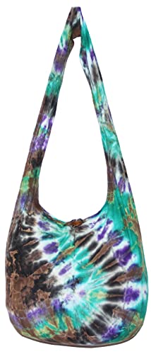 TIE DYE Bohemian Hipster Hobo Boho Hippie Crossbody Bag Purse White Tone 39" (W412)