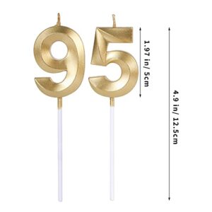 Gold 95th & 59th Birthday Candles for Cakes, Number 95 59 Candle Cake Topper for Party Anniversary Wedding Celebration Decoration