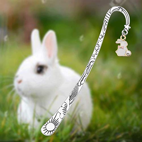 WSNANG Bunny Rabbit Gift Rabbit Bookmark Rabbit Lover Gift Cute Animal Jewelry Gift for Kids Adults Bookworms (Rabbit Bookmark)