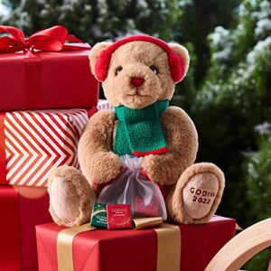 Godiva Chocolatier Holiday 2022 Plush Bear – Christmas Teddy Bear with 6 Gourmet Chocolates - Limited Edition Gift for Chocolate Lovers