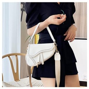 ANLJED Women Trendy Saddle Shoulder Bag Clutch Purse Underarm Handbag Satchel HandBag Crossbody Bag