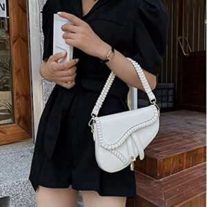 ANLJED Women Trendy Saddle Shoulder Bag Clutch Purse Underarm Handbag Satchel HandBag Crossbody Bag