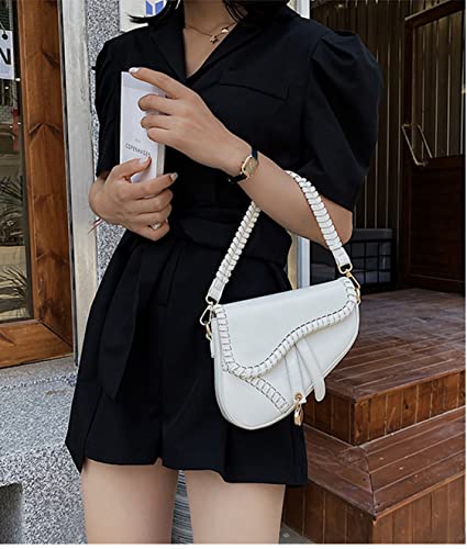 ANLJED Women Trendy Saddle Shoulder Bag Clutch Purse Underarm Handbag Satchel HandBag Crossbody Bag