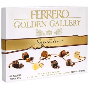 Ferrero Golden Gallery Signature Fine Assorted Chocolates, Candy Gift Box, 24 Count, 8.4 oz