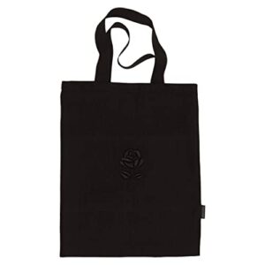 black linen tote bag, embroidered linen tote bag, double layer linen tote bag (40x50cm (15.7×19.6″), black rose embroidery)
