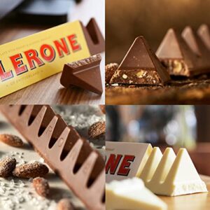 Toblerone Swiss Chocolate Gift Set, Milk Chocolate, White Chocolate & Crunchy Salted Caramelized Almond, 9 - 3.52 oz Bars