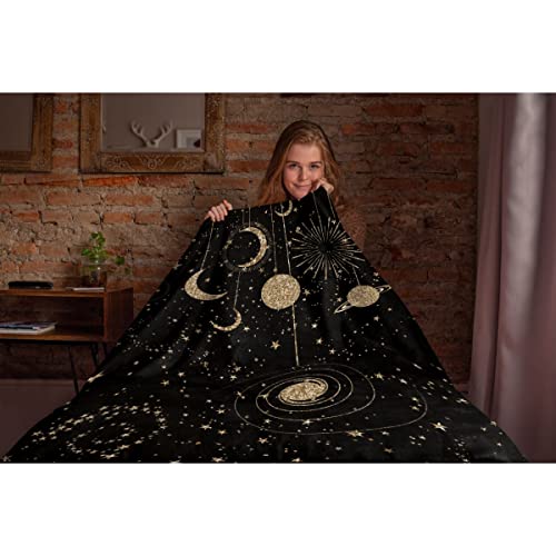 Comforzykets Creativity Art Star Moon Galxy Sun Warm Throw Blankets Super Soft Fluffy Comfortable Flannel Fleece Cozy Plush Blanket for Couch Bed Travel Gifts 40“x30 XSmall for Pets