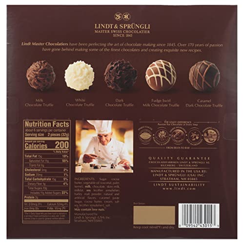 Lindt Gourmet Chocolate Truffles Gift Box, 6.8 oz.