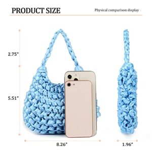 Fecialy Woven Bags for Women Beach Shoulder Bag Purse Woven Clutch Tote Handbags for Women