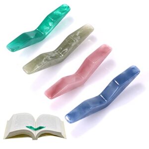 4pcs book page holder, thumb bookmark resin page holder spreader thumb savers book accessories gifts for reading lovers bookworm students teachers (4 colors)
