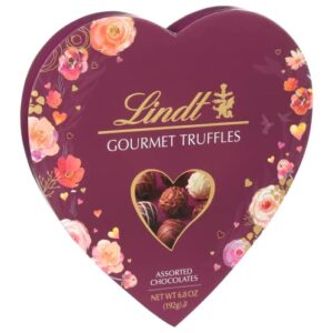 lindt assorted gourmet chocolate candy truffles, valentine’s day box of assorted chocolate, 6.8 oz.