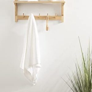 Kate and Laurel Meridien Shelf with Hooks, 24x8x12, Natural