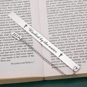 Baptism Gifts for Girl Boy 2023 Washed by The Water Bookmark Religious Gift for Women Men Christian Goddaughter Adult Son Daughter Christmas First Communion Catholic Gift Book Marker Baby Shower Gift