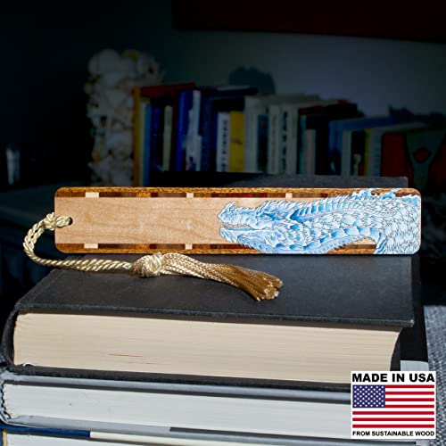 Wooden Bookmark Dragon Art by Kathleen Barsness - Also Available with Personalization - Made in USA