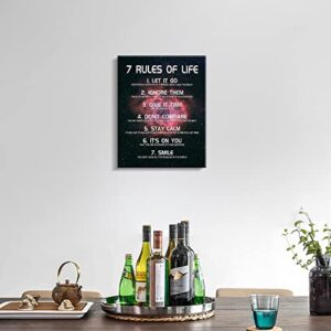 Creoate Inspirational Wall Art - 7 Rules of Life Motivational Quotes Poster Wrapped Canvas Print Artwork for Home Office Wall Decor…