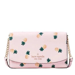 kate spade staci small flap wallet crossbody bag (pineapple pink)