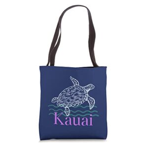 kauai hawaiian island swimming sea turtle hawaii souvenir tote bag