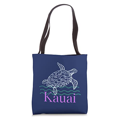 Kauai Hawaiian Island Swimming Sea Turtle Hawaii Souvenir Tote Bag