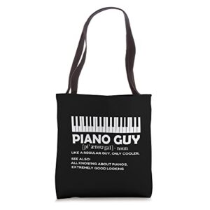 piano guy grand piano pianist piano player keyboard tote bag