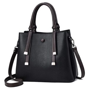 handbags for women’s soft pu leather hobo shoulder bag ladies tote bags purses and crossbody bag (black)