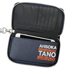 Star Wars Ahsoka Tano Full Zip Closure Wristlet Wallet w/Tech Pocket And Wrist Strap